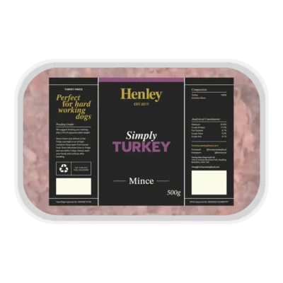 Henley Raw Dog Food - Simply Turkey Mince 500g