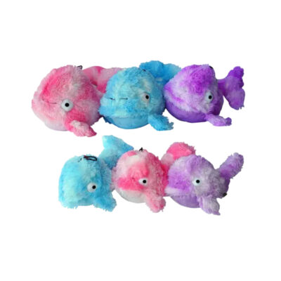 Gor Pets Gor Reef Whale Plush Pet Toys - Blue/Pink/Purple